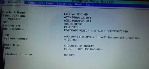 Lenovo g50 30 bios