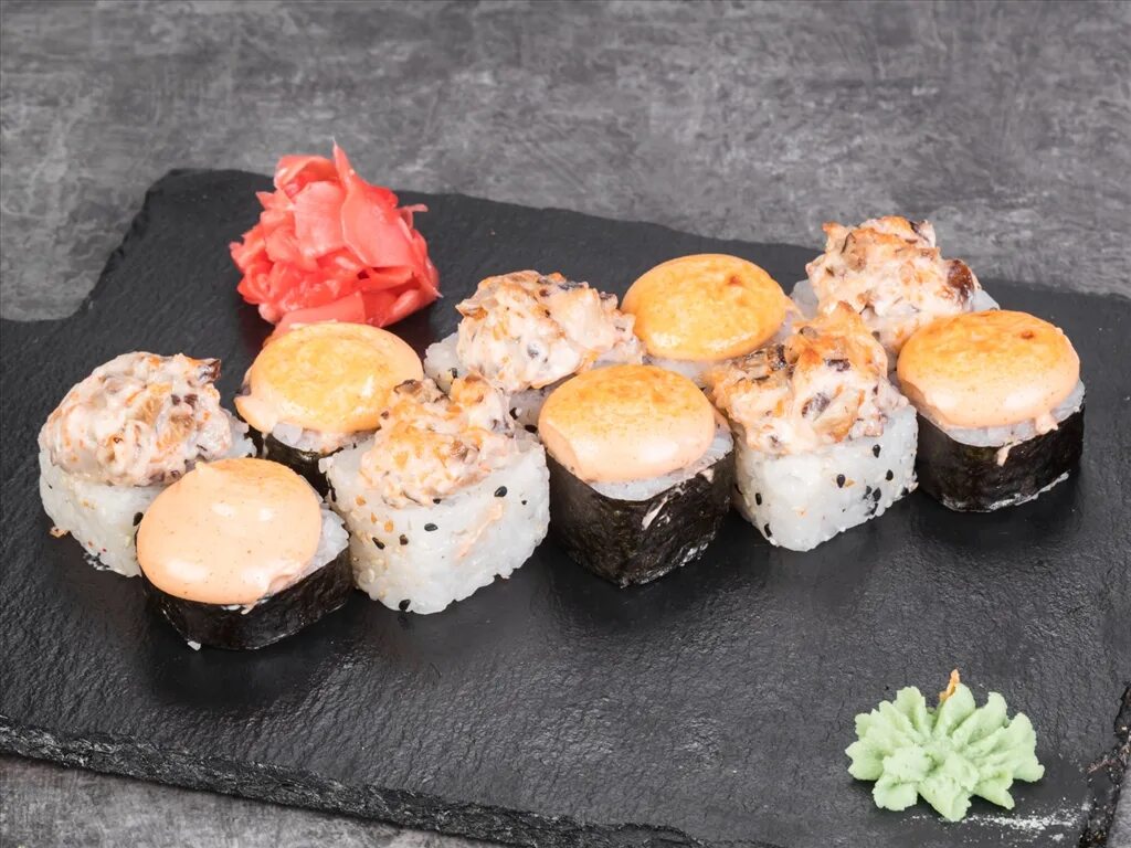 суши гунканы запеченные. запеченные роллы москва. йоджи роллы. запеченные роллы москва. сушимаг.
