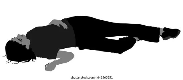 Как выглядит лежащий человек Young Unconscious Technician Lying On Street ... 20s, acc.