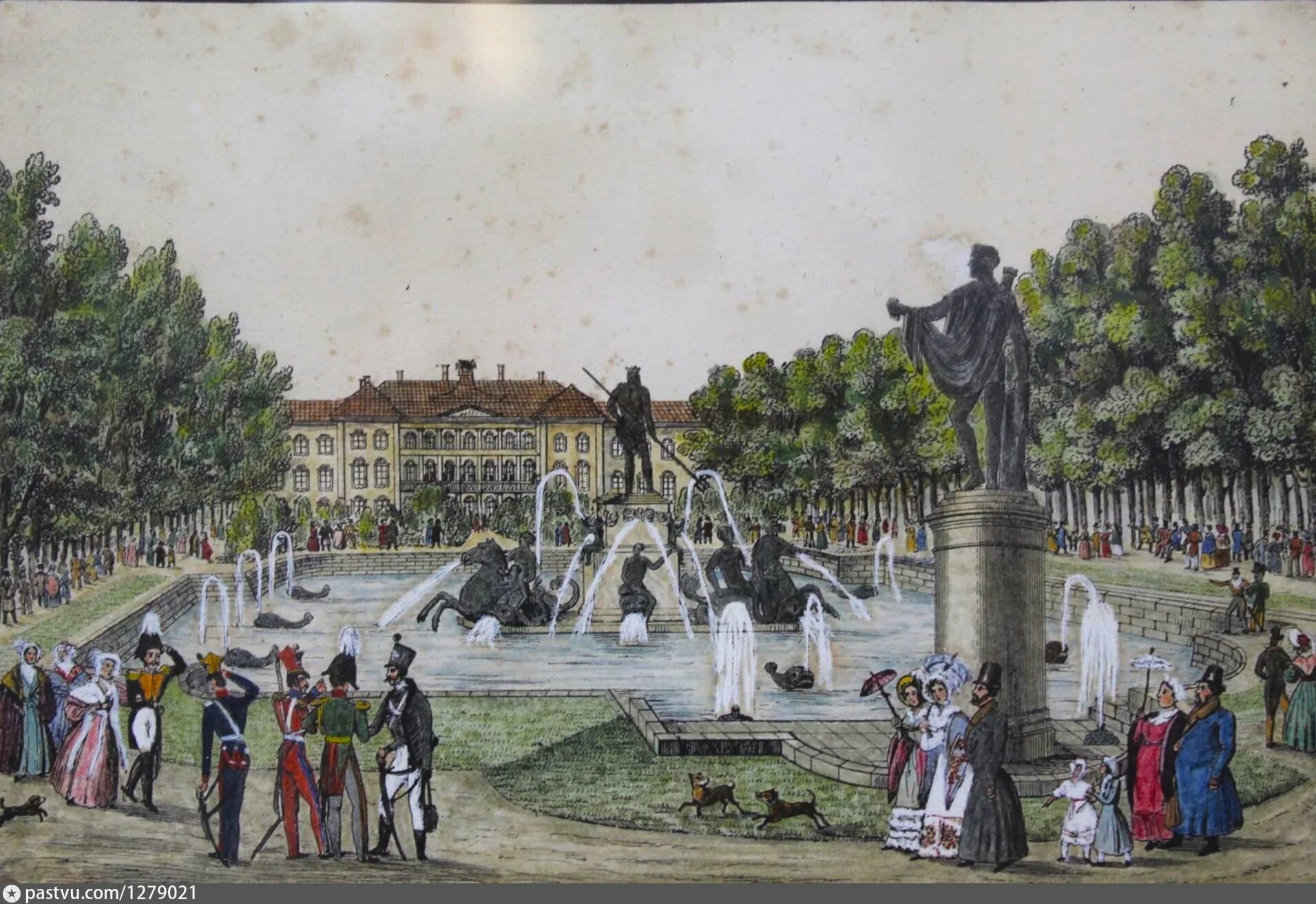 Петербург. Сенат и Исаакиевский собор. 1853г. Старинная гравюра - антикварный по