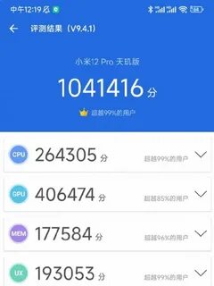 Xiaomi 12s antutu