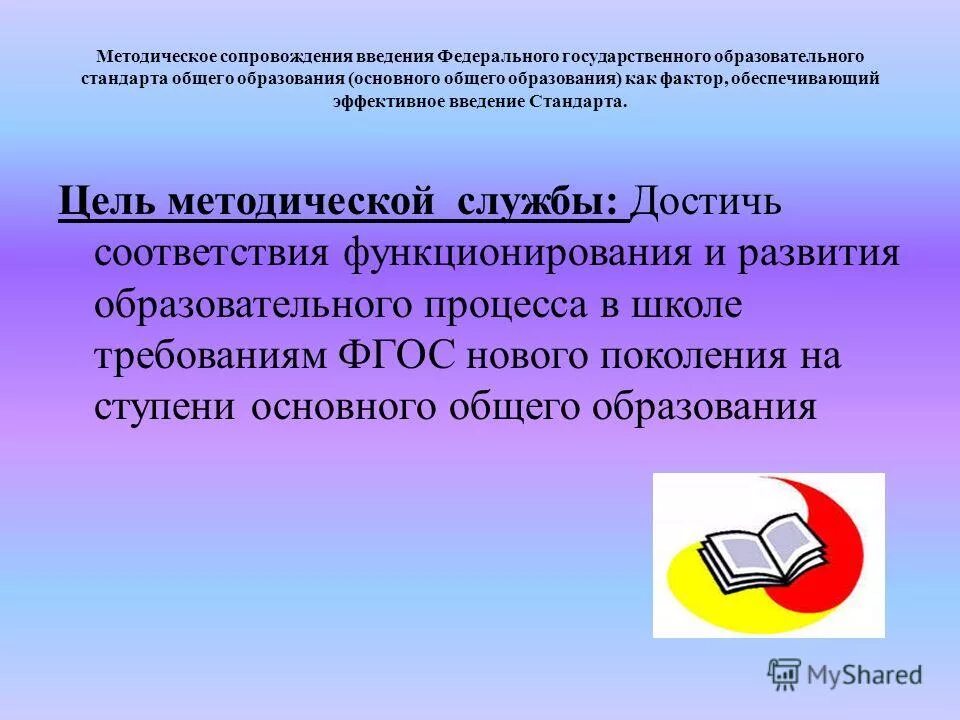 И функционирует в соответствии с. Эмблема методического сопровождения ФГОС. Уровней сопровождения образовательного стандарта.