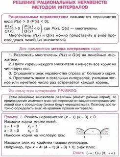 Алгебра 9 класс решение рациональных неравенств