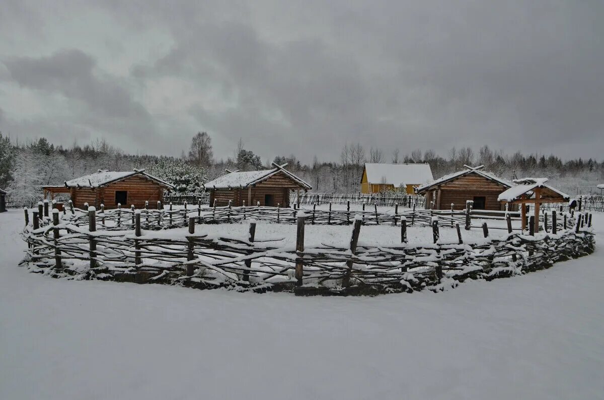 X village. Любытино Славянская деревня. Славянская деревня Любытино зимой. Славянская деревня x века Новгородская область. Любытино музей Славянская деревня.