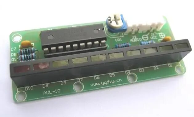 Электронные индикаторы уровня. Индикатор уровня звука lm3915 diy kit. lm3915n-1. lm3915 10 светодиодный анализатор звукового спектра. diy набор индикатор уровня сигнала на lm3915 собранный.