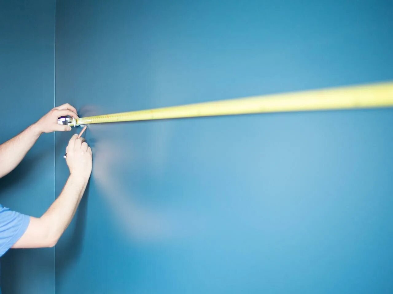 Определите частоту встречаемости листьев с короткой длинной. Сделай замри. Меряет стену. Человек с линейкой. Замерщик.