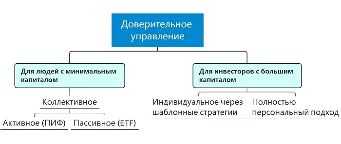 Формы доверительного управления имуществом. Виды доверительного управления. Виды доверительного управления имуществом. Какие виды доверительного управления. Структура доверительного управления.