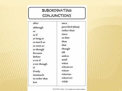 Subordinating conjunctions