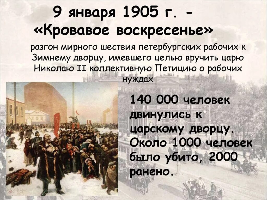 Кровавое воскресенье какая революция. 1905 Год в истории России кровавое воскресенье. 9 Января 1905 г. – «кровавое воскресенье». 9 Января 1905 кровавое воскресенье кратко. Кровавое воскресенье 1905 участники.