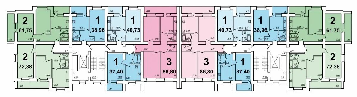 Планировка квартир брянск 2-к квартира, 69 м2, 8/14 эт. в Брянске