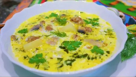 Сырный суп с фрикадельками и плавленным