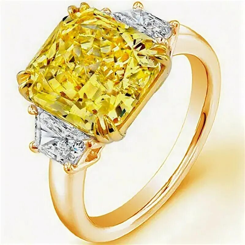 CARTIER 5.33 Natural Fancy Intense Yellow Diamond Platinum Ring  Yell