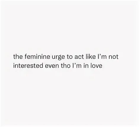 Feminine urge. Feminine urge