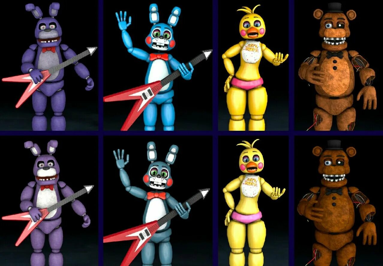 Fnaf 6 все аниматроники. Фнаф 1. Игрушки аниматроники пиццерия фредди фнаф. Игрушки пиццерия фредди фнаф. Аниматроников.