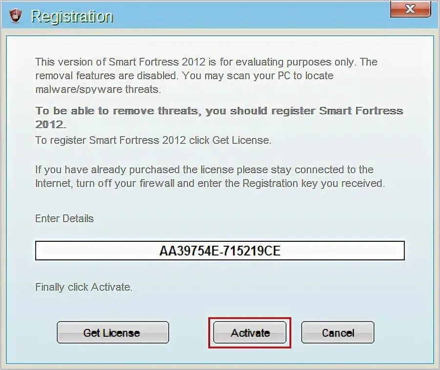 Activate button