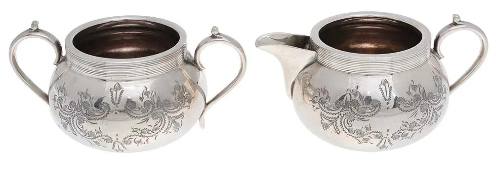 N. E p n s 18. Чайно кофейный набор электрический. E. Посуда глубокого посеребрения.