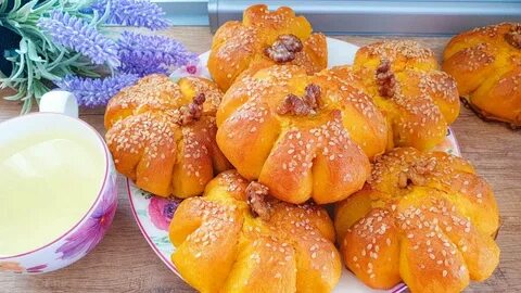 Тыквенные булочки на дрожжах в духовке