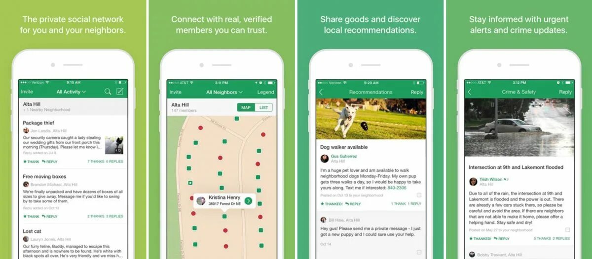 Nextdoor app. Nextdoor app Alert Page.