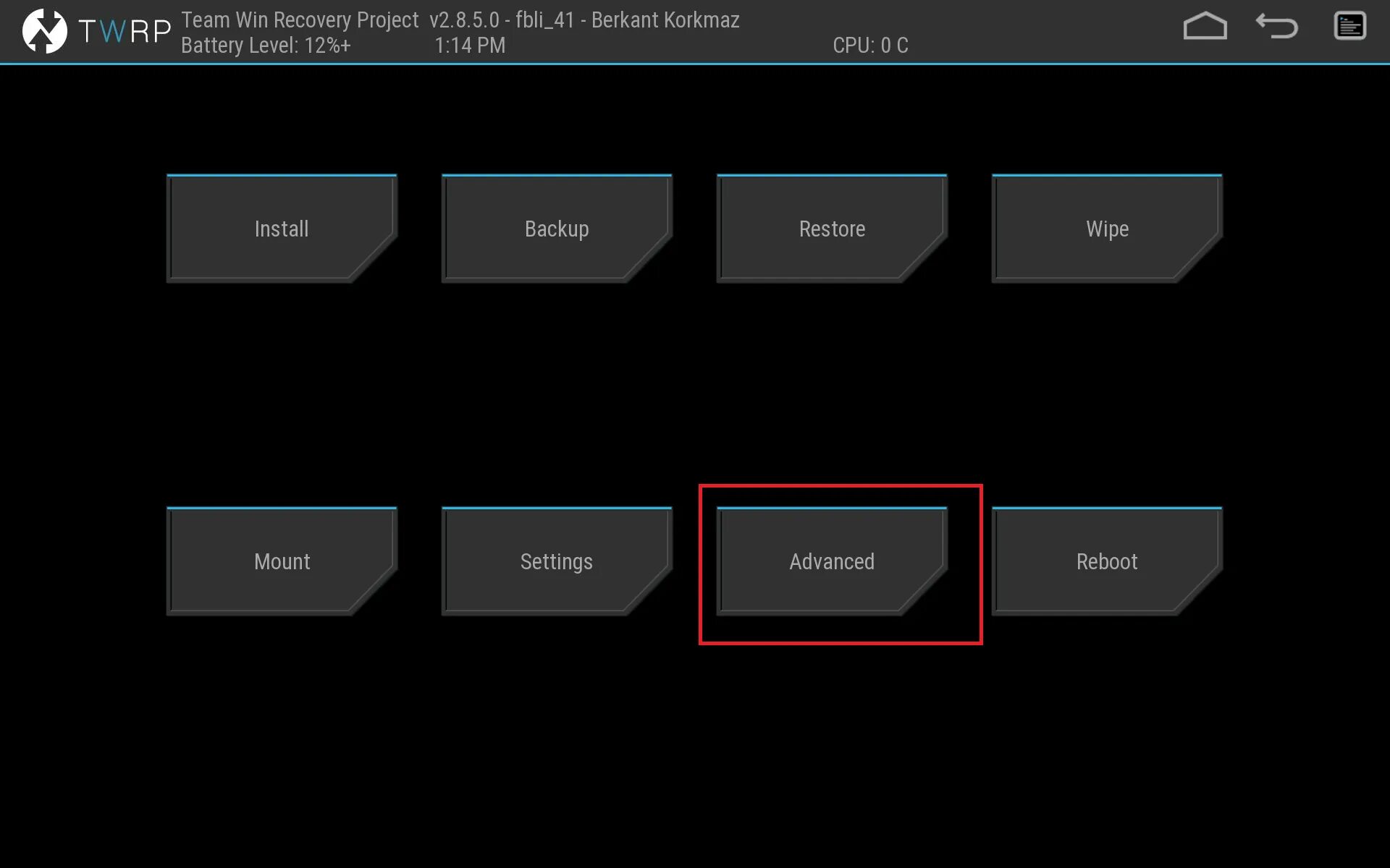 Twrp recovery как установить на компьютер. Меню advanced wipe twrp. бэкап twrp. twrp скриншот. twrp 2.4.1.0.