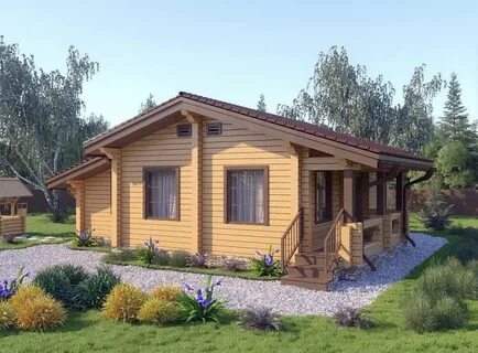 Одноэтажный дом из профилированного бруса проекты