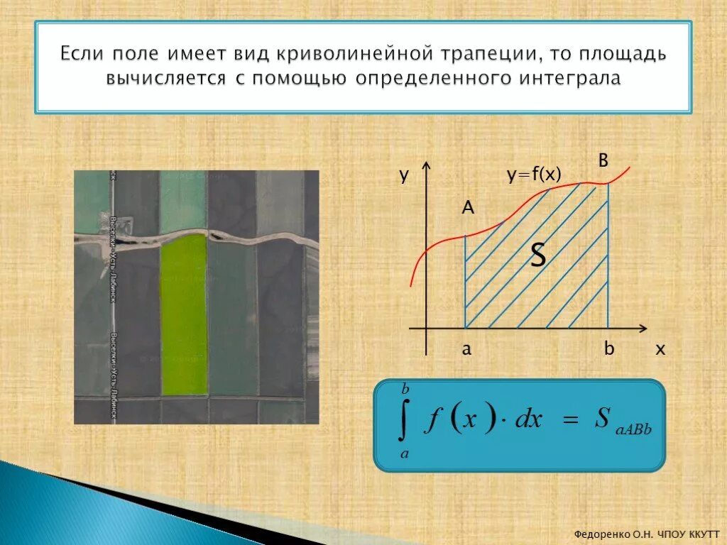 Площадь криволинейной трапеции вычисляется. Площадь криволинейной трапеции. Формулы определения площади криволинейной трапеции. Вычисление площади криволинейной трапеции. Применение определенного интеграла.