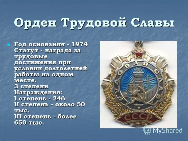 История первой награды. Орден трудовой славы 1 2 3 степени. Орден трудовой славы 3 степени. Орден «Трудовая Слава» III степени. Орден трудовой славы СССР.