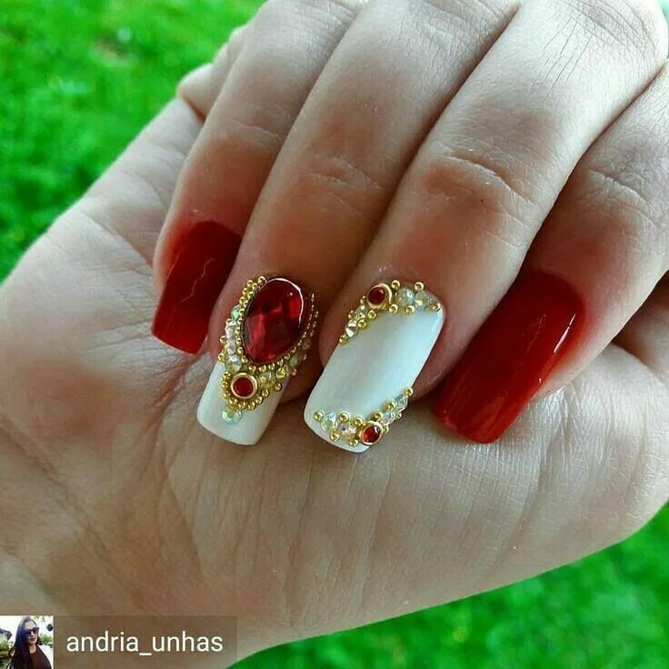 VEM VER 71+ Ideias de Unha Decorada Vermelha + Vídeo Passo a Passo #unha #unhas 