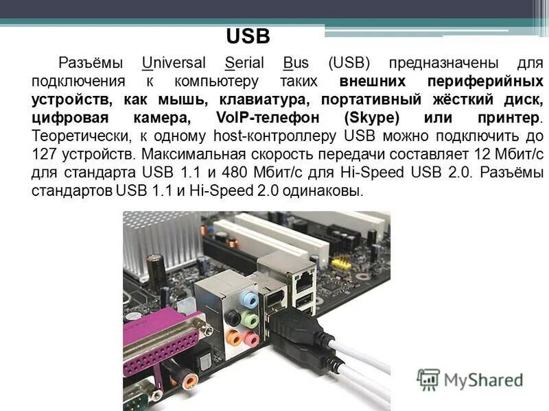 Разъем компьютера для подключения периферийных устройств. Разъем компьютера для подключения периферийных устройств