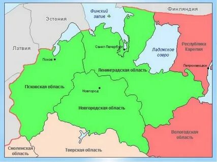 Состав географических районов северо запад