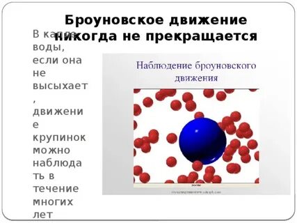 Броуновское движение частиц в воде объясняется тем