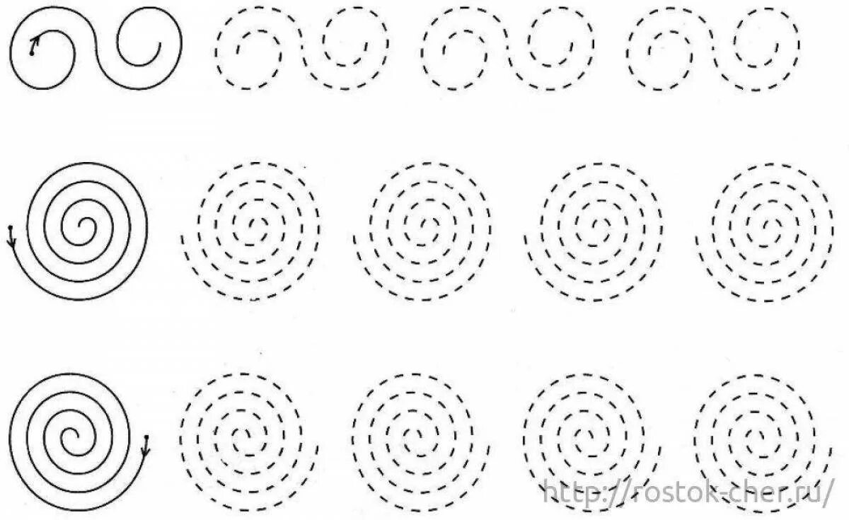 Графические упражнения. Графомоторные навыки у дошкольников. Круги пунктиром для детей. Рисование линий для дошкольников.