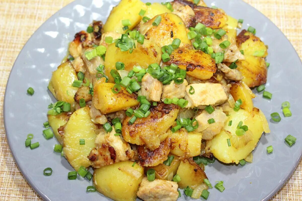 Жареная картошка с мясом. Жареная картошка с луком. Картофель жареный с мясом. Картошка с мясом на сковороде