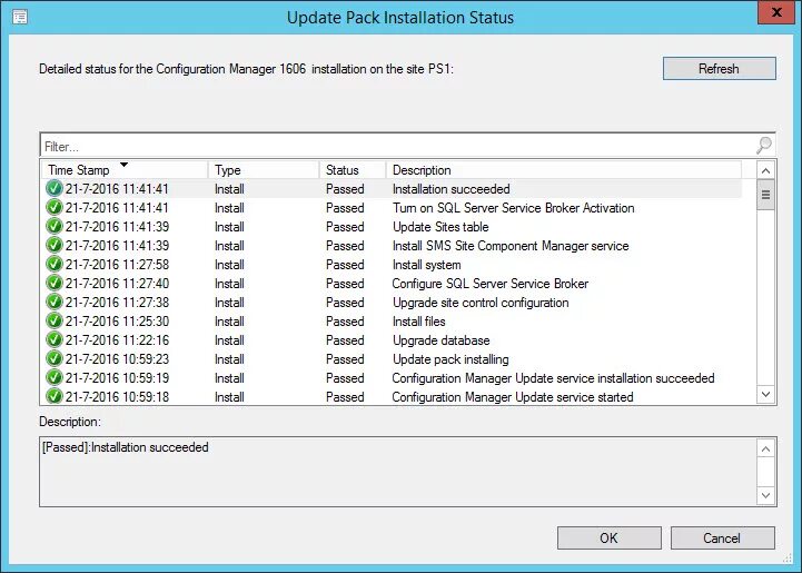 Site install. Installing update. update pack. system status. efi workcentre config utility.