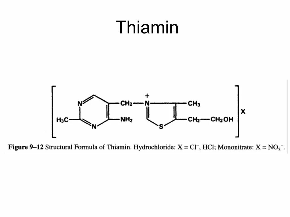 Тиамина гидрохлорид формула. Тиамин мононитрат формула. Тиамина гидрохлорид структурная формула.
