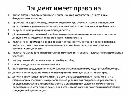Пациент вправе самостоятельно принимать