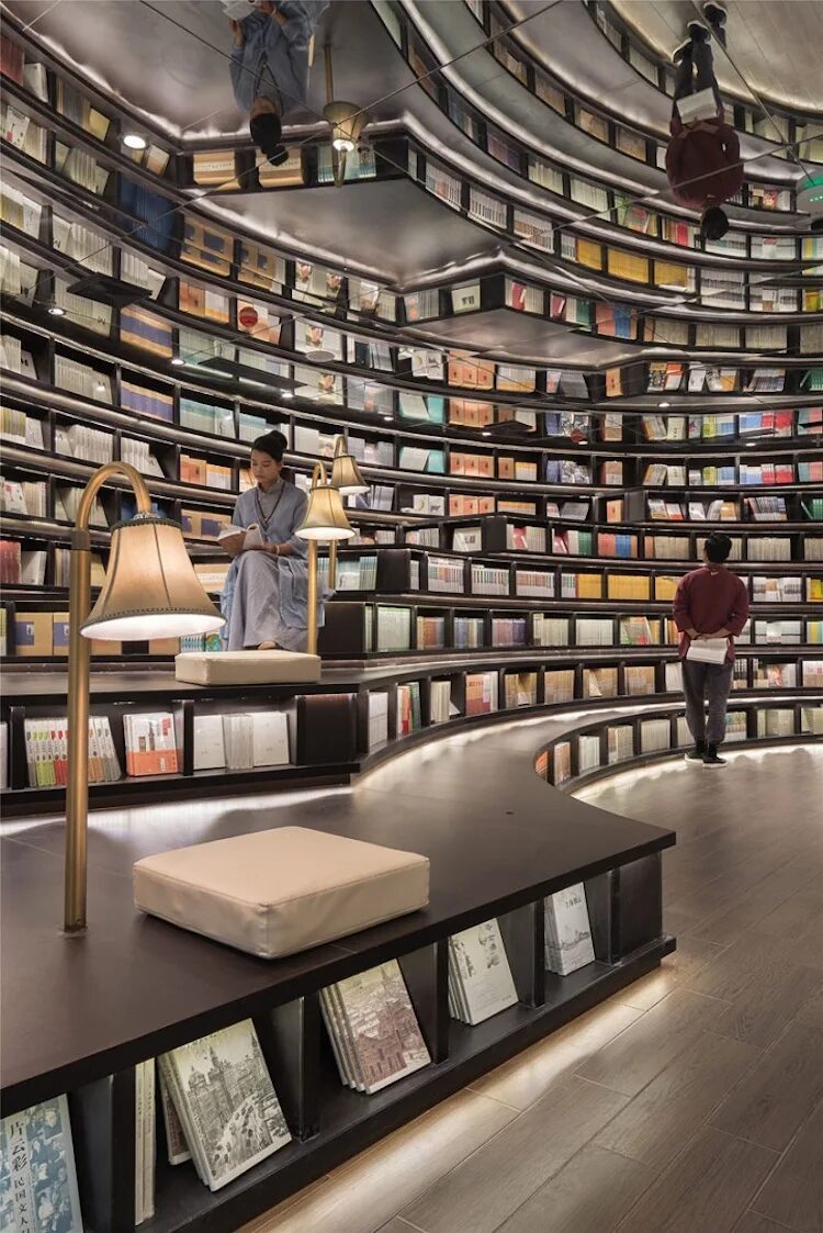 Zhongshuge bookstore, Ханчжоу, Китай. Книжный магазин Zhongshuge-Hangzhou. Музей-библиотека в Иваки Япония. Красивая библиотека. Самый красивый книжный магазин в москве