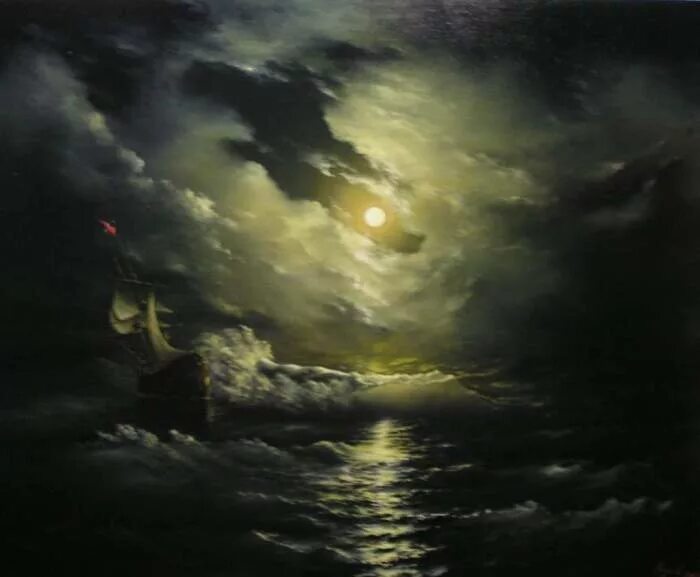 Бурное море ночью. Лунная ночь на море айвазовский 1875. айвазовский буря на море лунной ночью. ивана айвазовского «мельница лунной ночью» (1876).. картина айвазовского лунная дорожка.