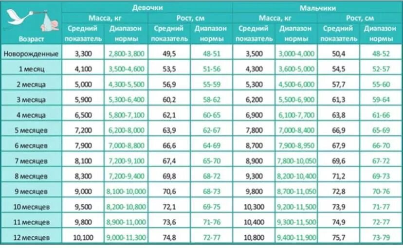 Вес и рост ребенка по месяцам таблица девочки до года норма. Рост и вес ребенка по месяцам до года таблица для девочек. Норма веса и роста у детей до 1 года таблица для девочек. Норма веса и роста у детей до 1 года таблица. Нормы прироста новорожденного