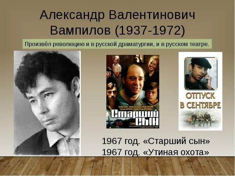 А.В. Вампилов (1937-1972). Вампилов Мельников. Старший сын анализ