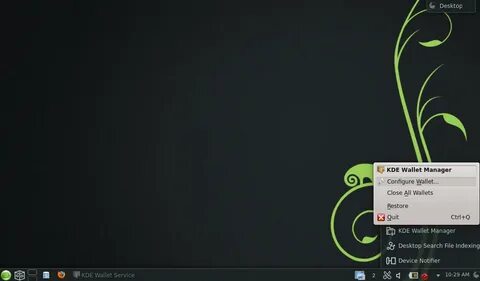 Служба бумажника kde как отключить