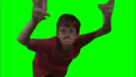 Танцующий мем на зеленом фоне
