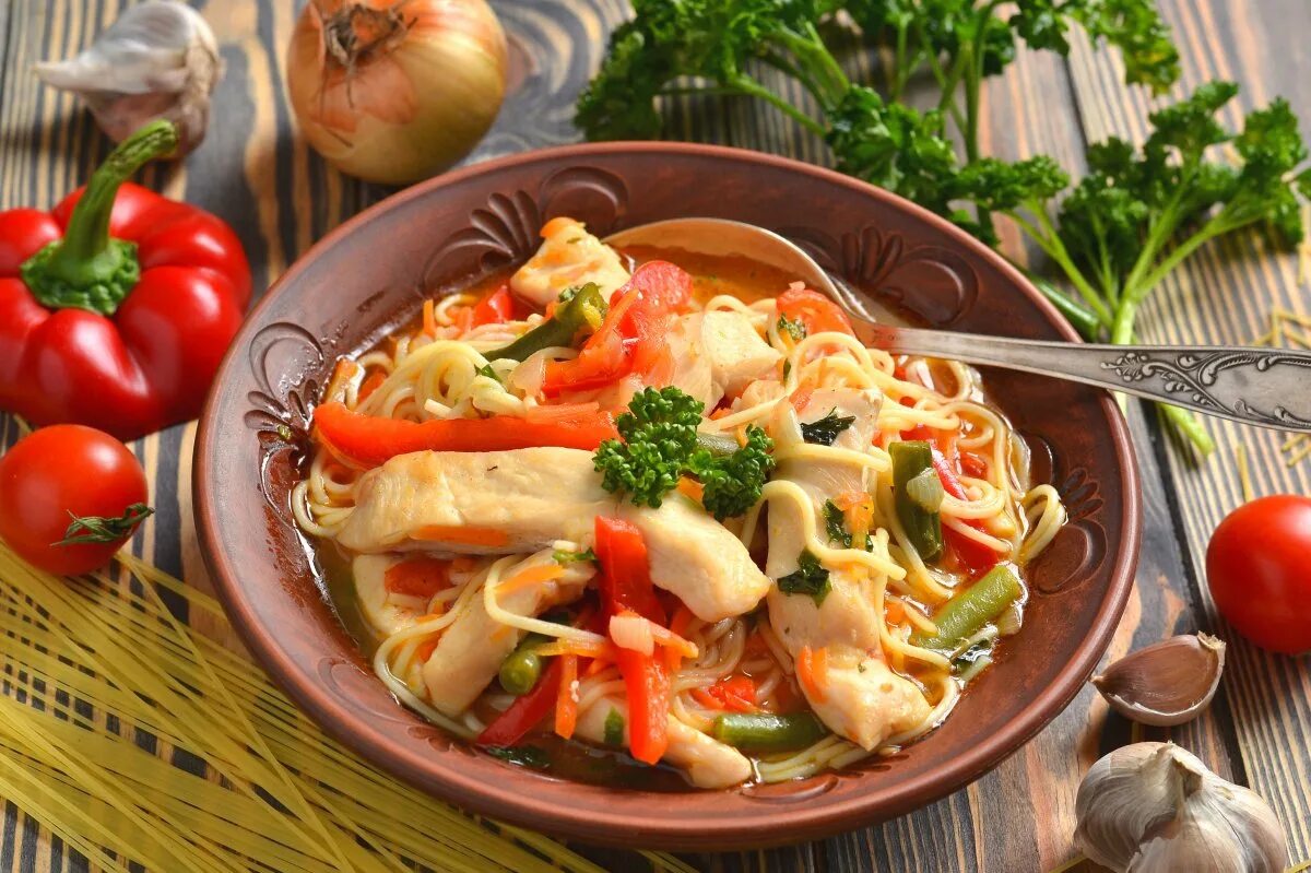 Лапша лагман с курицей пошаговый рецепт