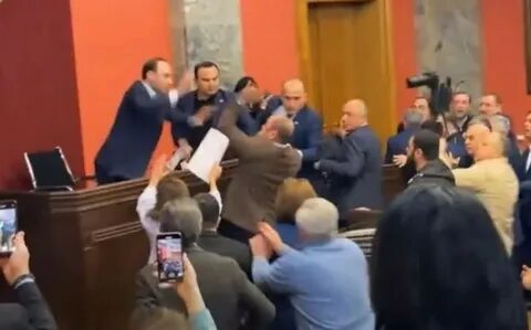 Драка в грузинском парламенте