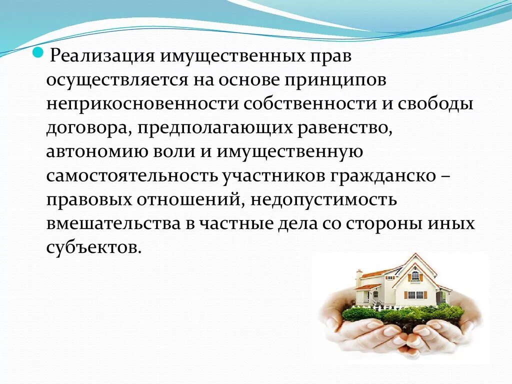 Оплата имущественными правами. Реализация имущественных прав это. Принципы частной собственности. Реализация прав собственности.