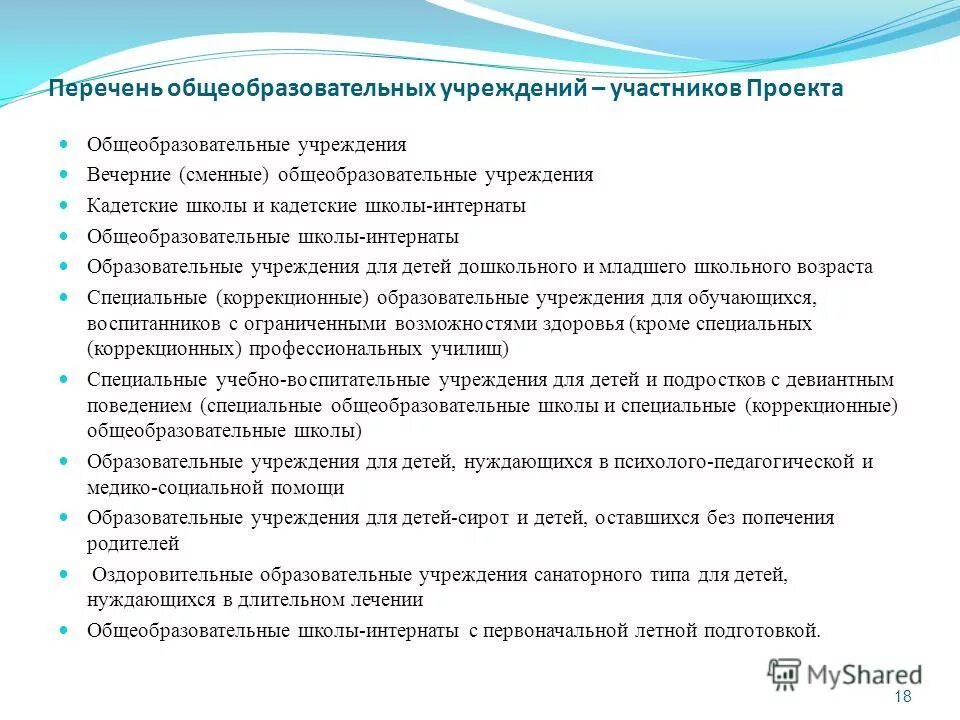 Перечень общеобразовательных. Перечень общеобразовательных
