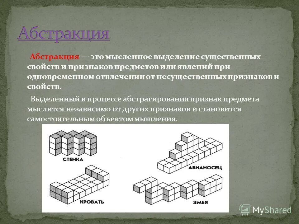Словесно-логическое (абстрактное) мышление. Абстрагирование это мысленное. Мысленное выделение существенного свойства при одновременном. Мысленное выделение существенного свойства при одновременном. Выделение существенных признаков предмета или явления.
