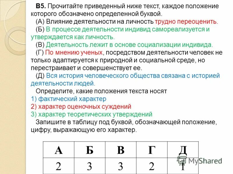 Прочитайте приведенный текст каждое положение обозначено. Прочитайте приведенный текст каждое положение обозначено