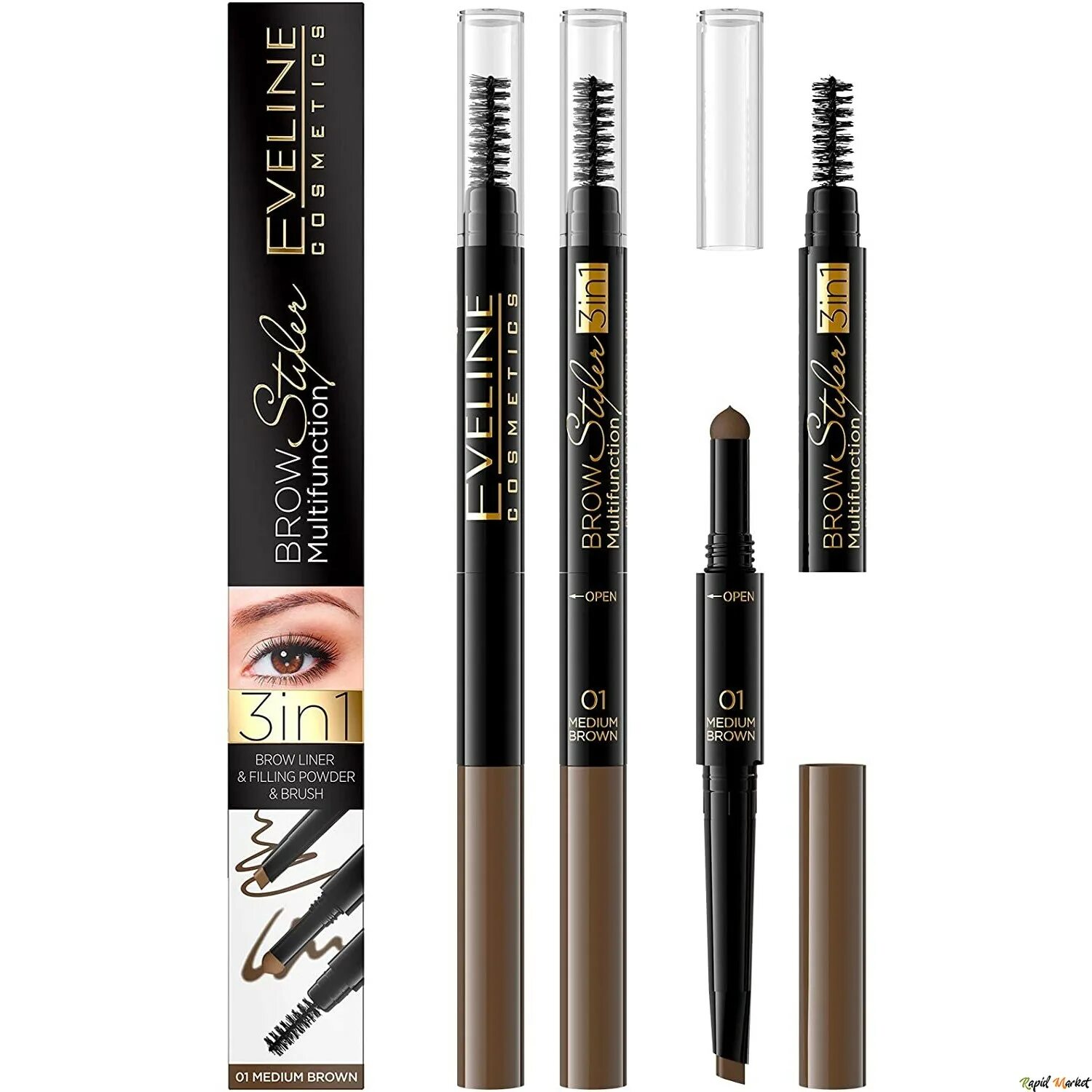 Eveline brow. Eveline Cosmetics Brow Styler 3in1 Multifunction. Карандаш для бровей Эвелин 3 в 1. Карандаш Eveline Brow Styler 3in1. Eveline карандаш для бровей Brow Multifunction Styler 3 in 1.