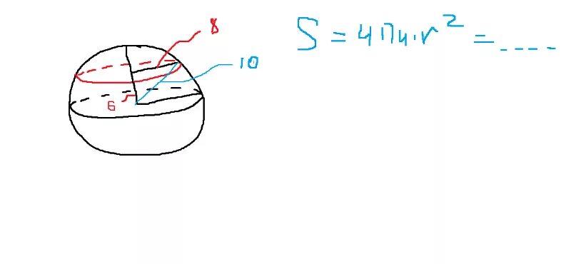 В шаре на расстоянии 6 см. Площадь центра шара. Площадь сечения шара равна 64п. Сечение шара имеет площадь 64п дм и удалено от центра шара на. Площадь поверхности шара 64.