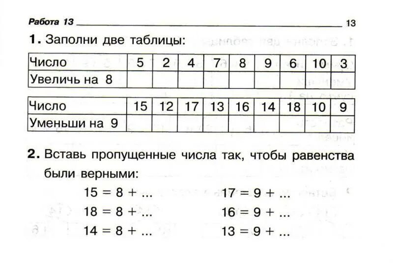 Карточки для самостоятельной работы на уроках математики для 2 класса.